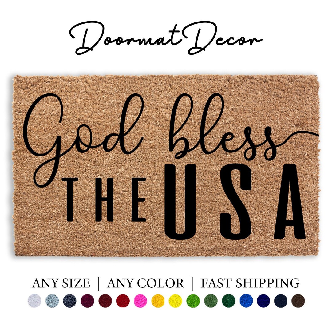 Gott segne die USA Fußmatte 4. Juli Fußmatte Dekor Amerika - Etsy.de