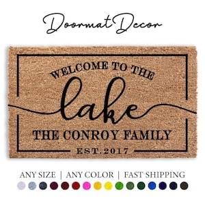 Welcome Doormat  Lake House Decor  Custom Outdoor Mat