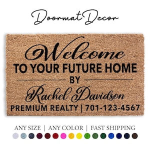 Welcome Mat Future Home Doormat Real Estate Client Gift Closing Present