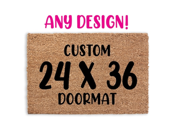 Custom 24x36 Inch Doormat, 2x3 Feet Door Mat, Personalized Logo, Business  Office Logo Rug, Flocked Coir Welcome Mat Personalized Doormat 