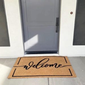 Welcome Doormat Flocked Coir Outdoor Mat Custom Housewarming Gift