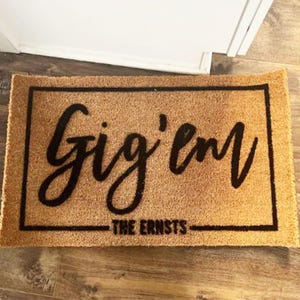 Texas AM University Doormat Collegiate Graduation Gift Aggie Dorm Decor