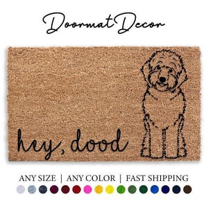 Goldendoodle Doormat - Welcome Paw Print Rug for Pet Lovers Cute Puppy Gift