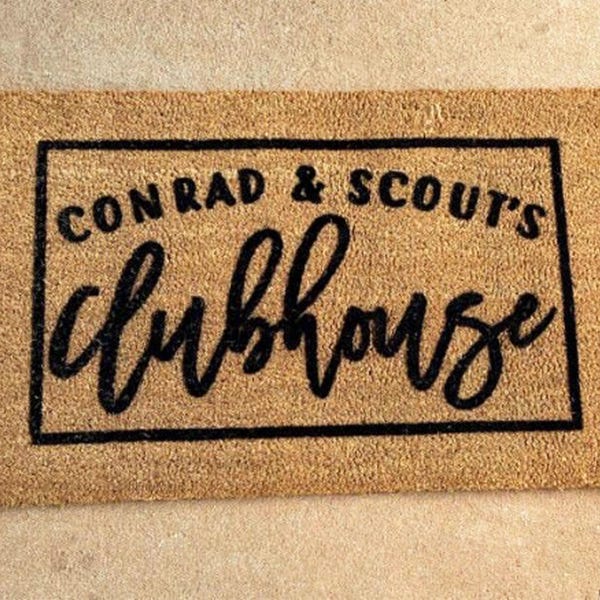 Playhouse Doormat  Kids Decor for Treehouse  Game Room  Custom Personalized Outdoor Welcome Mat