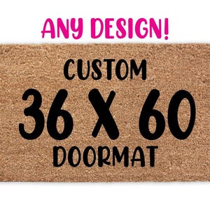 Custom 36x60 Inch Doormat  Personalized Double Door Mat  Welcome Rug for Home or Business