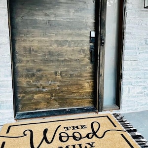 Coir Doormat  Custom Welcome Mat for Engagement  Weddings  Outdoor Rug for Double Doors