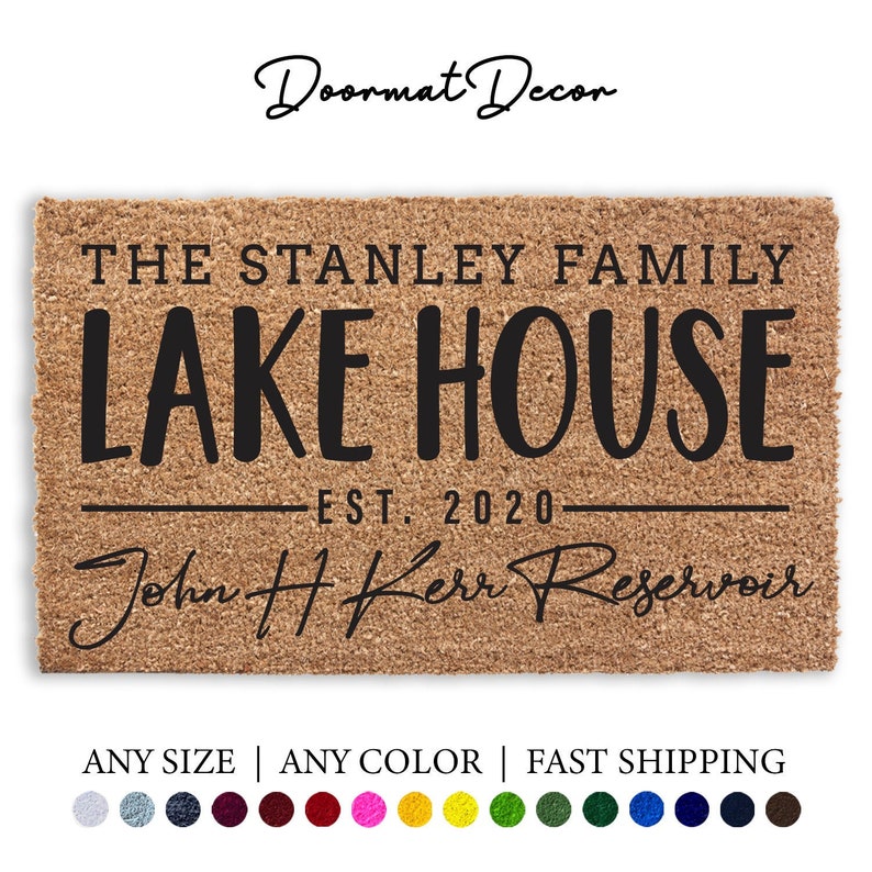 Personalized Lake House Doormat Lake Decor Outdoor Etsy