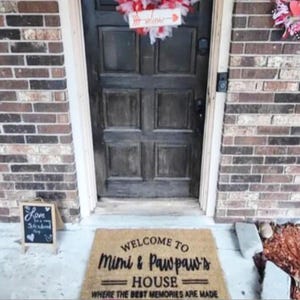 Personalized Grandparents House Doormat Custom Gift for Grandma  Grandpa Grandkids Welcome Rug