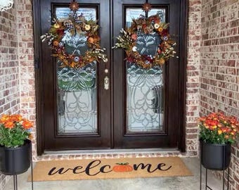 Garden Mile Zerbino In Fibra Di Coco Naturale 'Autumn Leaves' – Antiscivolo Con Retro In Gomma, 45x75 Cm