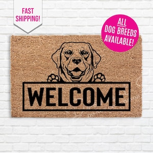 Custom Lab Dog Doormat - Welcome Outdoor Rug for Pet Lovers Gift