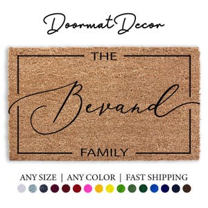 Personalized Flocked Coir Doormat Custom Welcome Rug Perfect Engagement Gift for Home