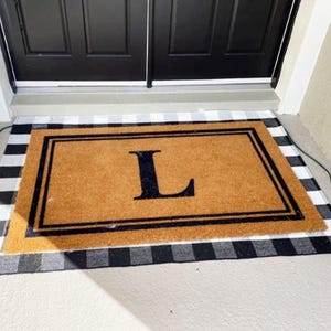 Monogrammed Coir Doormat - Family Name Welcome Mat for Housewarming Gift