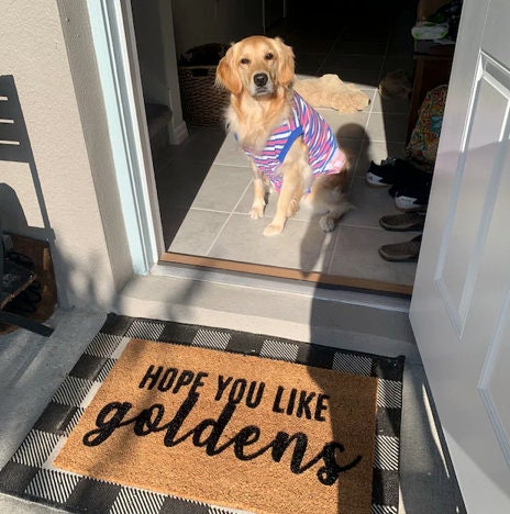 Buy: Christmas Snowflakes Golden Retriever Doormat Dog