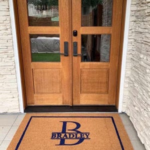 Personalized Coir Doormat - Family Name Welcome Mat for Housewarming Gifts