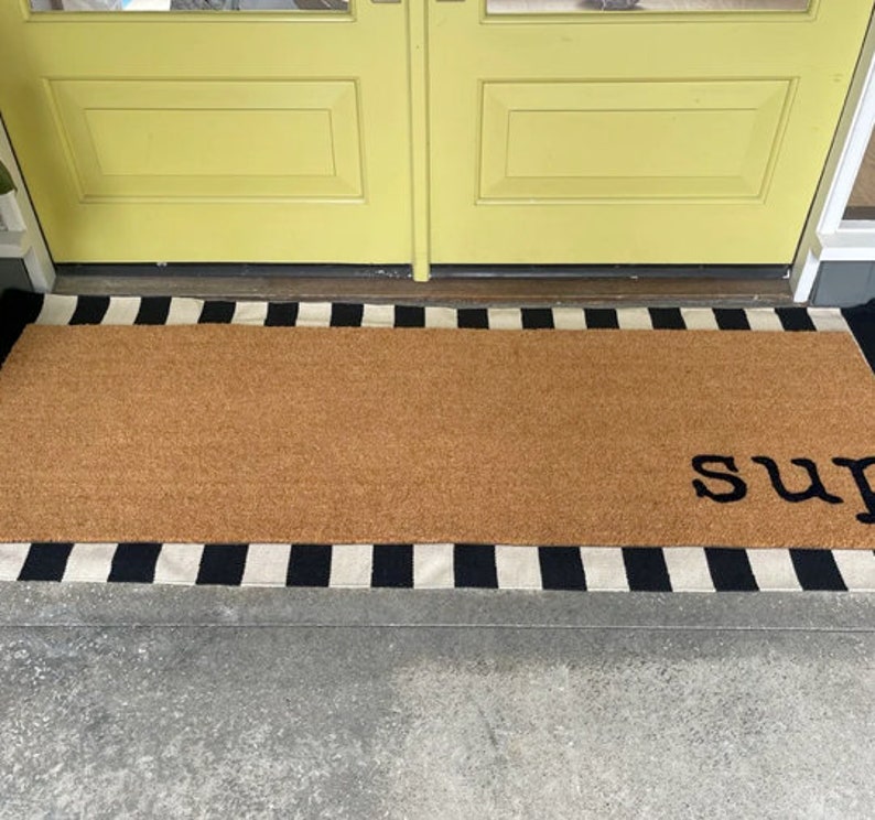 Sup Flocked Coir Doormat What's up Outdoor Mat Etsy