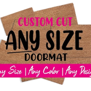 Custom Doormat  Any Size Design  Color  Personalized Welcome Mat for Home or Business