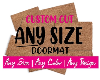 Custom Doormat  Any Size Design  Color  Personalized Welcome Mat for Home or Business