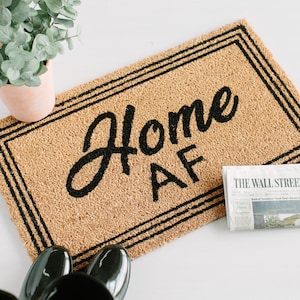 Home AF Funny Doormat Outdoor Welcome Mat Rug Funny Housewarming Door Mat Gift