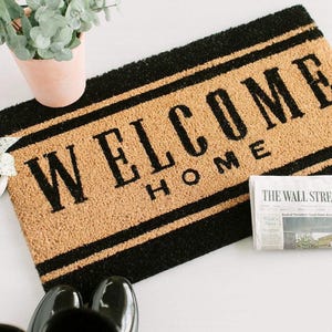 Welcome Mat Flocked Coir Doormat Custom Housewarming Gift