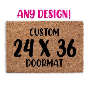 Custom 24x36 Inch Doormat  Personalized Logo Rug for Business  Flocked Coir Welcome Mat
