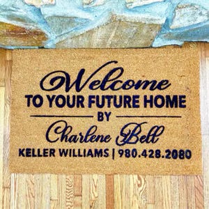 Welcome Mat for New Home  Real Estate Closing Gift  Doormat for Home Buyers