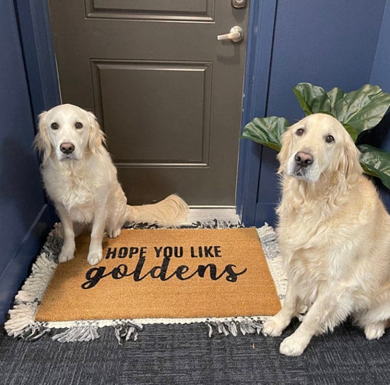 Hope You Like Goldens Doormat, Golden Retriever Dog Pet Door Mat, Outdoor Welcome  Mat Rug, Print Paw Print Pet Lover, Animal Puppy Gift 