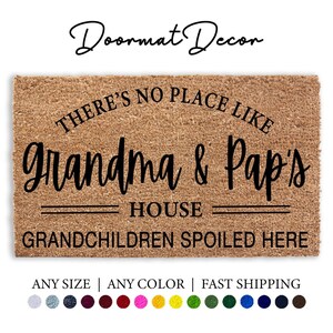 Personalized Grandparents House Doormat Custom Gift for Grandma  Grandpa Pawpaw  Mimi Rug
