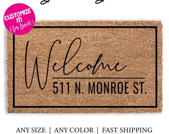 Custom Address Doormat Personalized Outdoor Welcome Mat Housewarming Gift