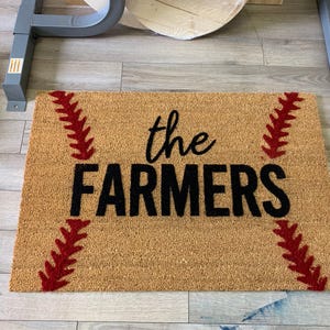 Personalized Baseball Doormat - Sports Team Gift Outdoor Welcome Mat Entryway Decor