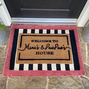 Personalized Grandparents House Doormat Custom Gift for Grandma  Grandpa Mimi  Papa Welcome Mat
