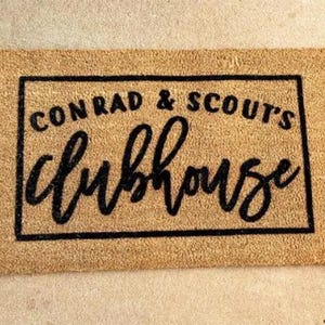Custom Playhouse Doormat Kids Decor for Game Rooms  Outdoor Welcome Mat Personalized Treehouse  Fort Rug