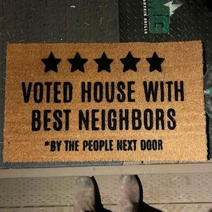 5-Star Neighbor Doormat Funny Outdoor Welcome Mat Rug Best Neighbors Gift