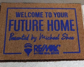 Welcome Home Doormat  Real Estate Closing Gift  Personalized Outdoor Mat for Home Buyers