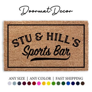 Kundenspezifische Sport-Bar Fußmatte aus Kokosnussgewebe Willkommensmatte Personalisierte Spielzimmerdekoration