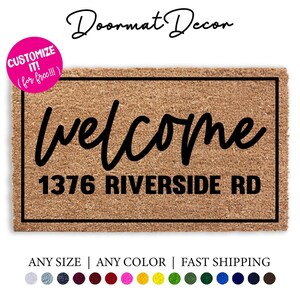 Custom Address Doormat  Personalized Outdoor Welcome Mat  Unique Moving Gift