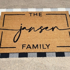Personalized Mr  Mrs Doormat  Custom Wedding Gift Flocked Coir Welcome Mat Large Outdoor Rug