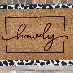 Howdy Texas A&M University Doormat, Personalized College Collegiate Graduation Gift, Gig'em Tailgate, TAMU Aggie, College Station