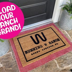 Custom Cattle Brand Doormat Personalized Logo Outdoor Mat Rustic Welcome Gift for Hunting  Fishing
