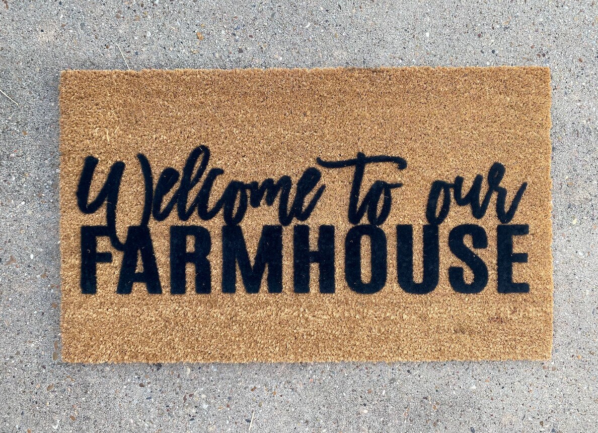 to Our Farmhouse Doormat Farm Mat Flocked Etsy UK