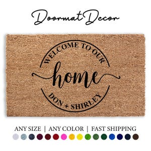 Personalized Coir Doormat  Welcome To Our Home Gift  Engagement Wedding Anniversary