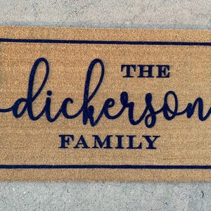 Coir Doormat - Custom Welcome Mat for Engagement Wedding or Client Gift Outdoor Rug for Double Doors
