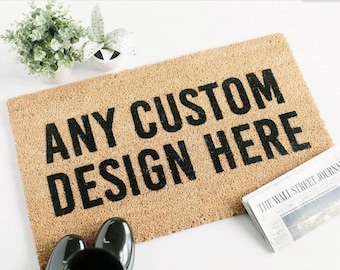 Custom Personalized Doormat  Any Size  Design Welcome Rug for Entryway  Double Door Decor  Logo Sign