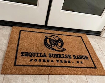 Custom Cattle Brand Doormat  Personalized Logo Outdoor Welcome Mat  Unique Gift for Ranch Lovers