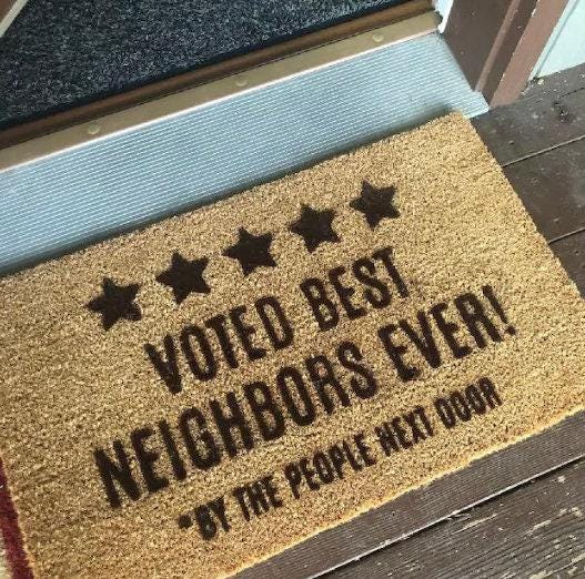 5-star Review Doormat Voted Best Neighbors Ever Funny Neighbor 