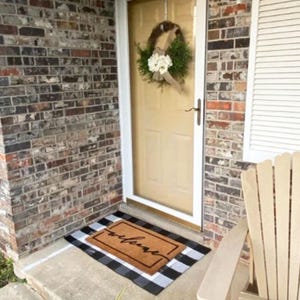 Welcome Script Doormat Flocked Coir Outdoor Mat Custom Housewarming Gift