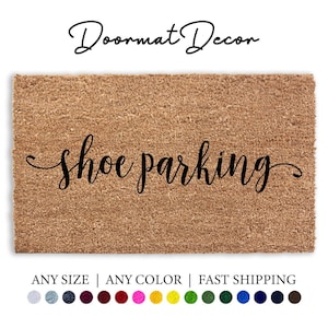 Shoe Parking Coir Doormat  Custom Outdoor Welcome Mat  Housewarming Gift Funny Remove Shoes Design