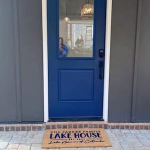 Lake House Doormat  Custom Outdoor Welcome Mat for Beach  Lake Decor
