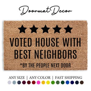 5-Star Review Doormat  Best Neighbors Gift  Funny Outdoor Welcome Mat