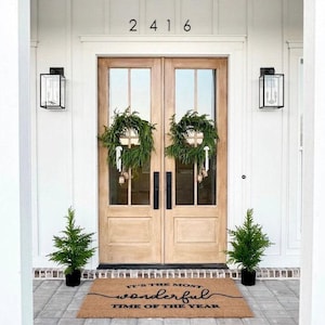 Its The Most Wonderful Time of the Year Doormat - Festive Christmas Welcome Mat Holiday Entryway Rug