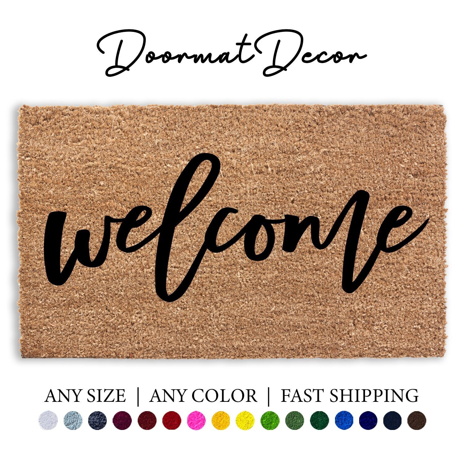 Doormat Flocked Coir Outdoor Mat Etsy